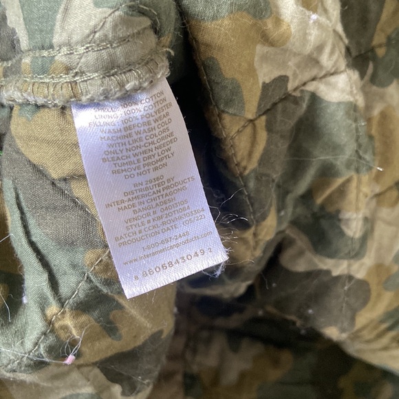 Dip boys quilted jacket army green twill utility shirt jacket kids medium 8/10 - Picture 10 of 14